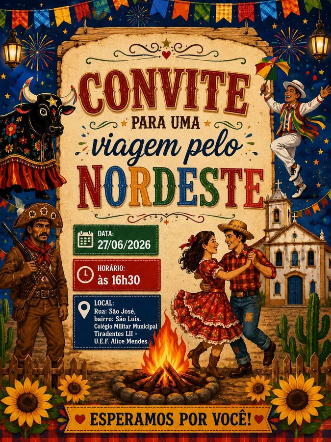 Projeto Junino Uma Viagem pelo Nordeste
